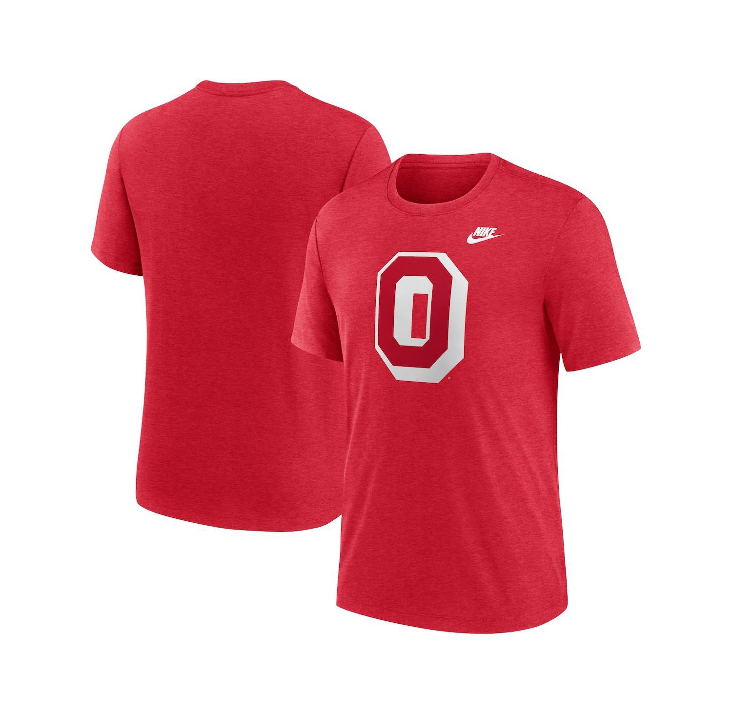 Men's Heather Scarlet Ohio State Buckeyes Blitz Evergreen Legacy Primary Tri-Blend T-Shirt