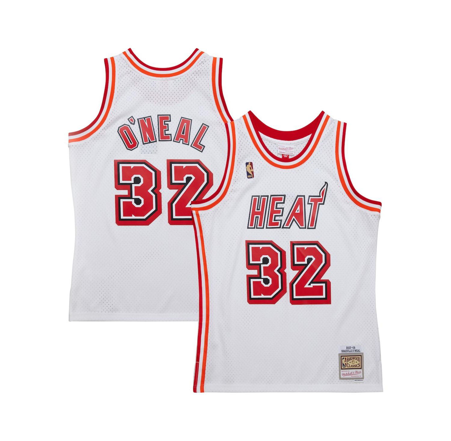 Men's Shaquille O'Neal White Miami Heat 2007/08 Hardwood Classics Swingman Jersey