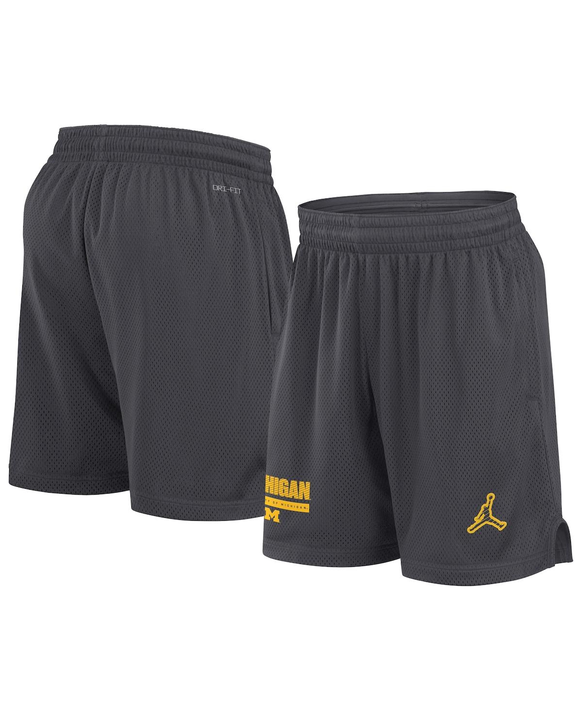 Men's Anthracite Michigan Wolverines 2024 Sideline Mesh Shorts - Anthracite, Maize