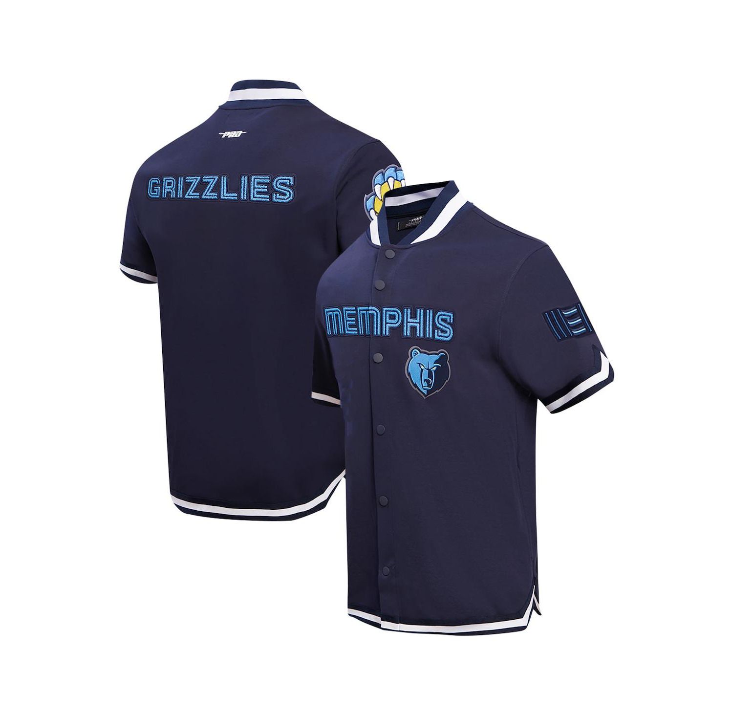 Men's Navy Memphis Grizzlies Classic Warm-Up Full-Snap Jacket