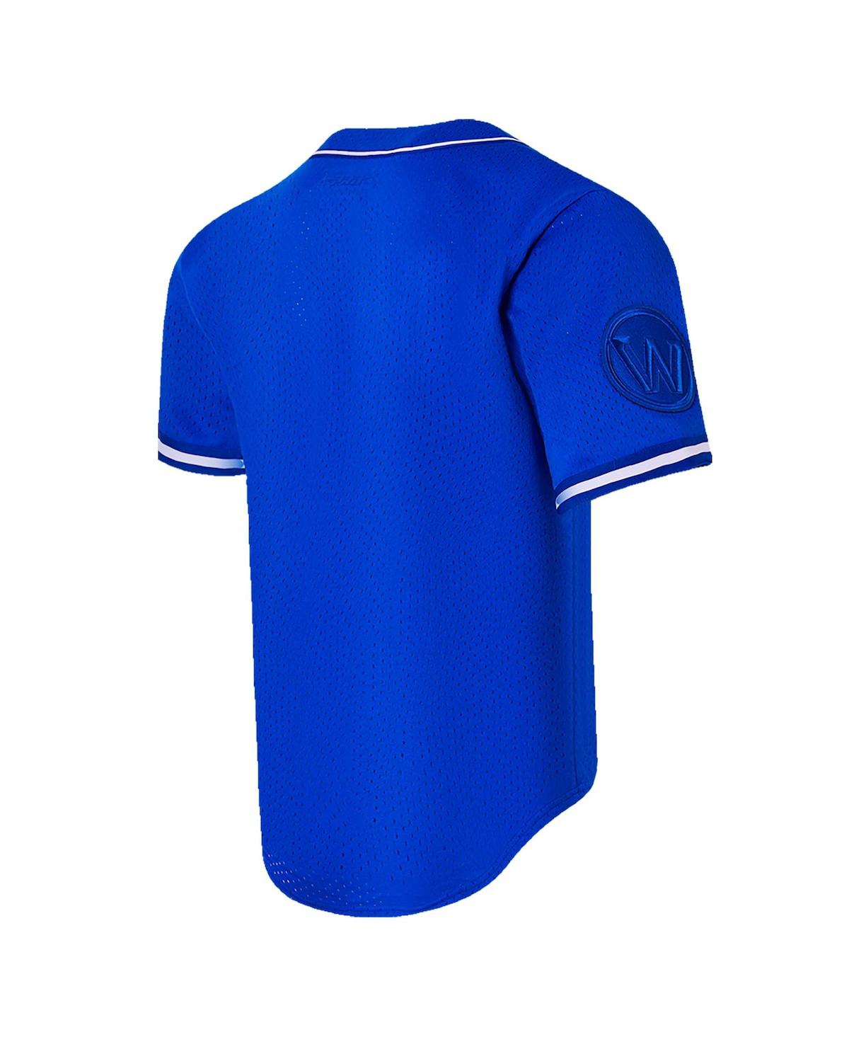 Pro Standard Men's Stephen Curry Royal Golden State Warriors Triple Tonal Mesh Button-up Top In Royal