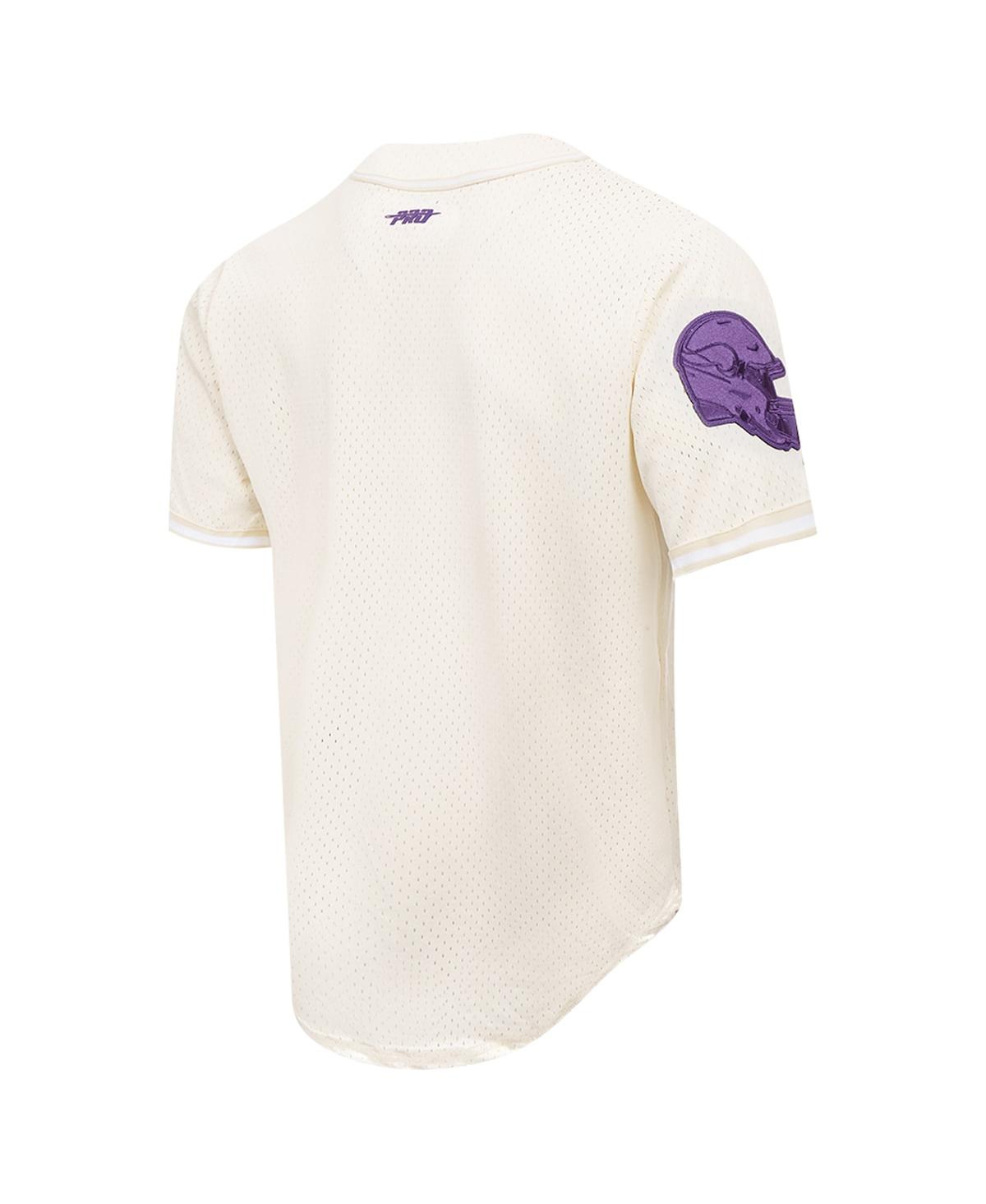 Pro Standard Men s Justin Jefferson Cream Minnesota Vikings Name Number Triple Tonal Button Up Baseball Jersey Cream Smart Closet