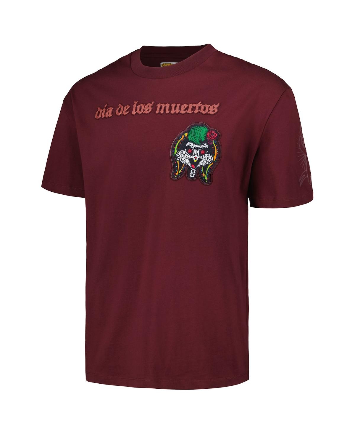 Shop Freeze Max Men's And Women's Maroon Looney Tunes Lola Bunny Dia De Los Muertos T-shirt