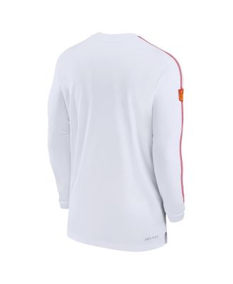 Men's White Kansas City Chiefs Sideline Coach UV Performance Long Sleeve T-Shirt