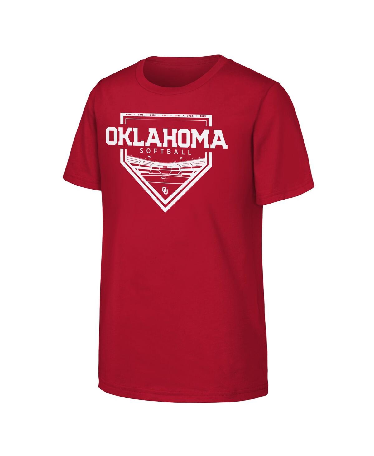 Outerstuff Big Boys and GirlsOklahoma Sooners Softball T-Shirt - Crimson