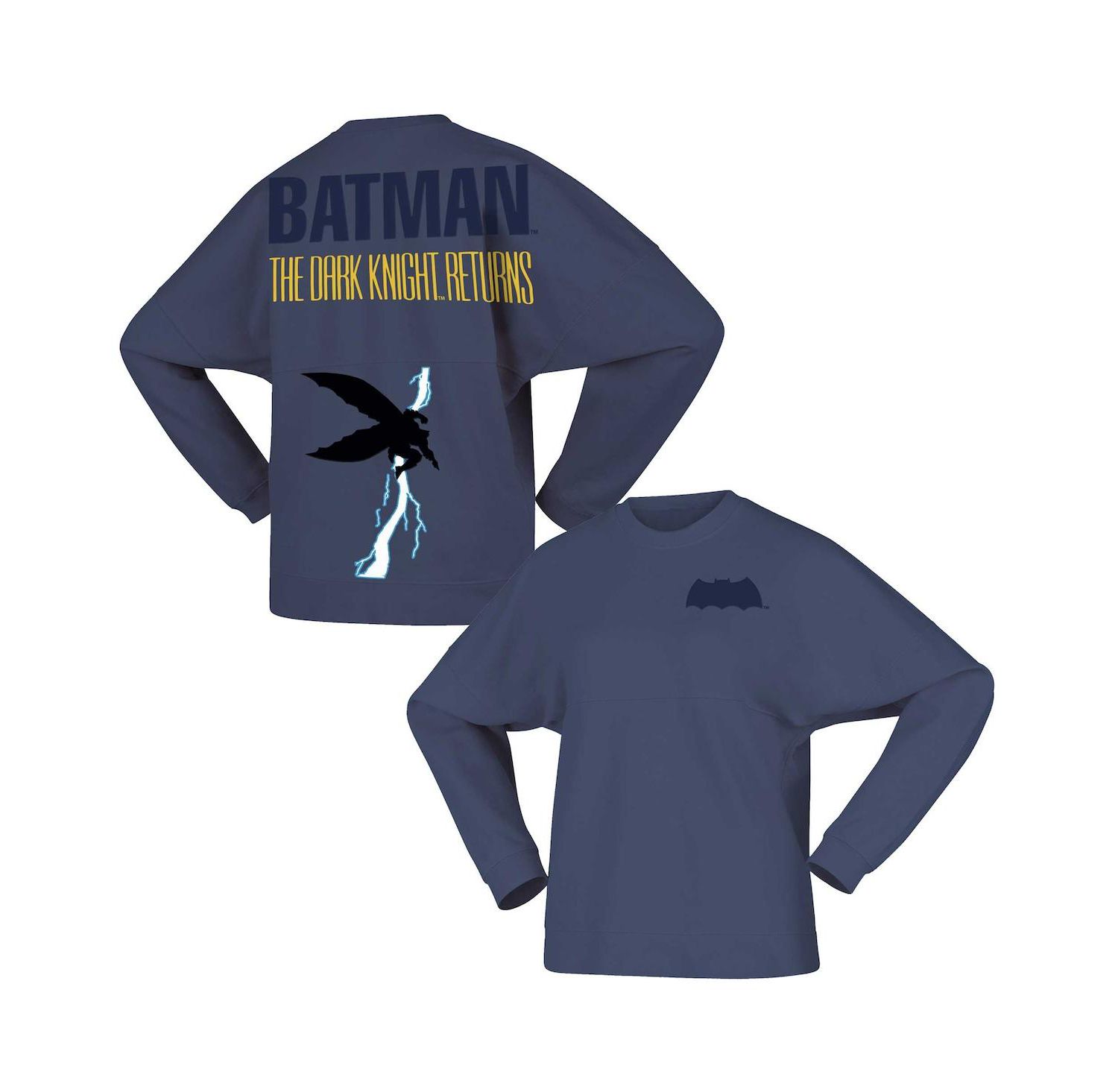 Men's and Women's Blue Batman The Dark Knight Returns Moonlight Fleece Pullover Sweatshirt