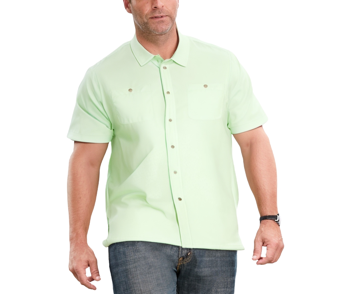 Big & Tall Short-Sleeve Pocket Sport Shirt - Cornflower