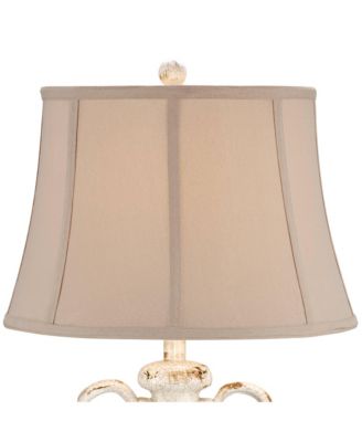 Isabella Cottage Accent Table Lamp Rustic 27" Tall Ivory Ceramic Milk Jar Crackle Beige Bell Shade for Bedroom Living Room Bedside Office