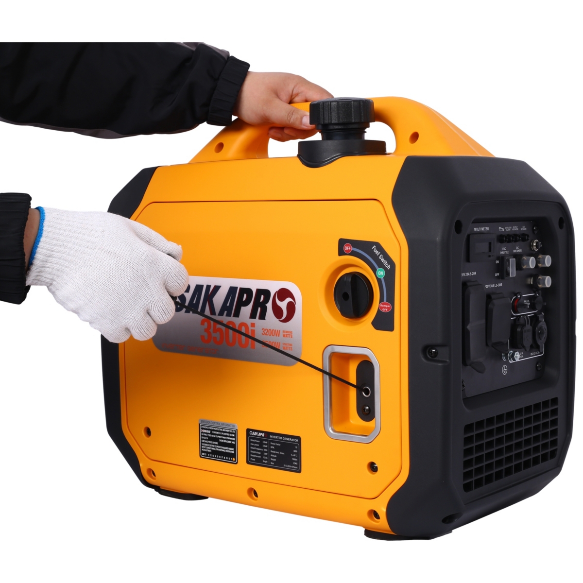 Streamdale Furniture Powerful 3500W Generator with Co Sensor, Multiple Outlets, and Inverter Technology