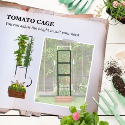 Galvanized Steel Raised Planter with Trellis for Tomatoes