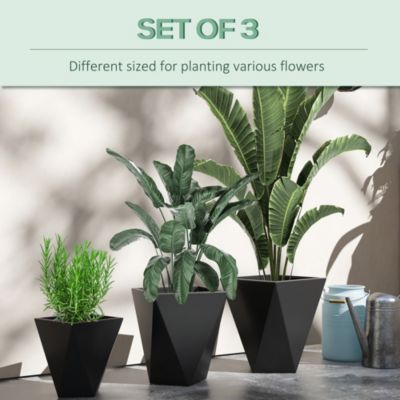 Geometric Outdoor Planters Stackable, Self-Draining, and Durable