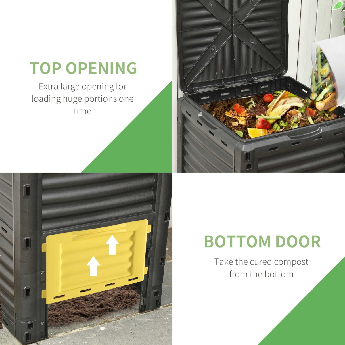Streamdale Furniture 80 Gallon Outdoor Compost Bin with Enhanced Airflow and Easy Assembly