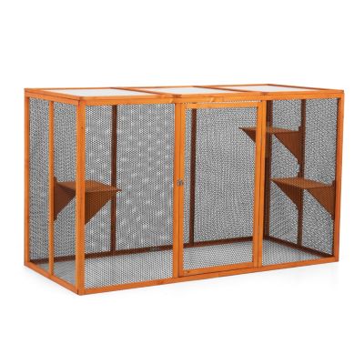 Streamdale Orange Cat Enclosure with Roof and Platforms
