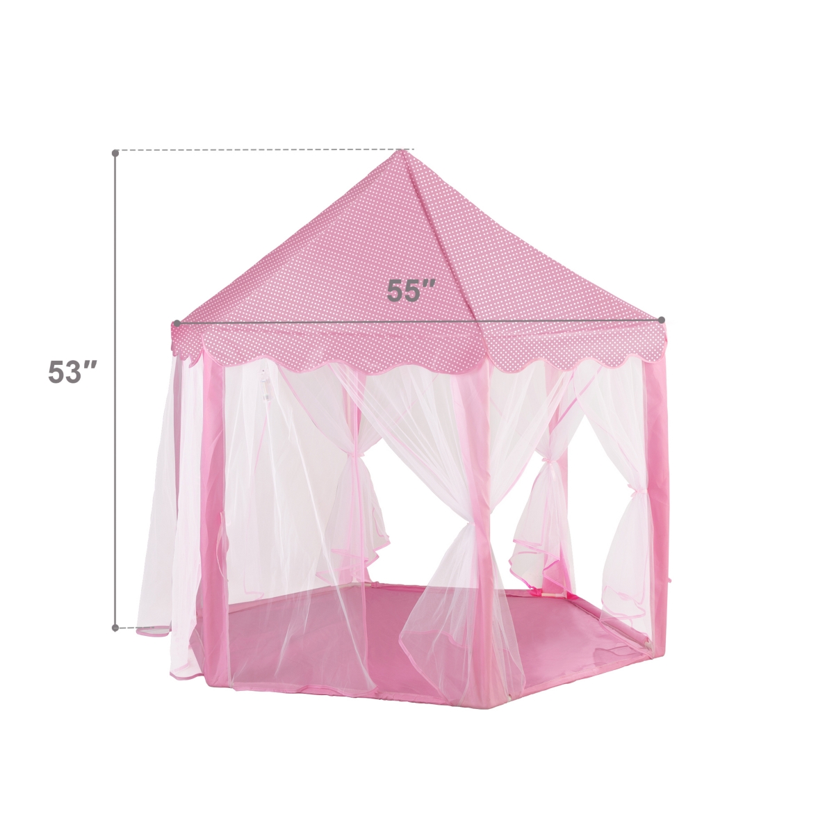 Streamdale Furniture Luminous Princess Castle Tent for Kidsand White Haven with Led Star Lights - Pink