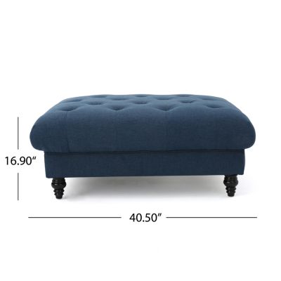 Streamdale Plush and Versatile Velvet Ottoman with Tufted Top
