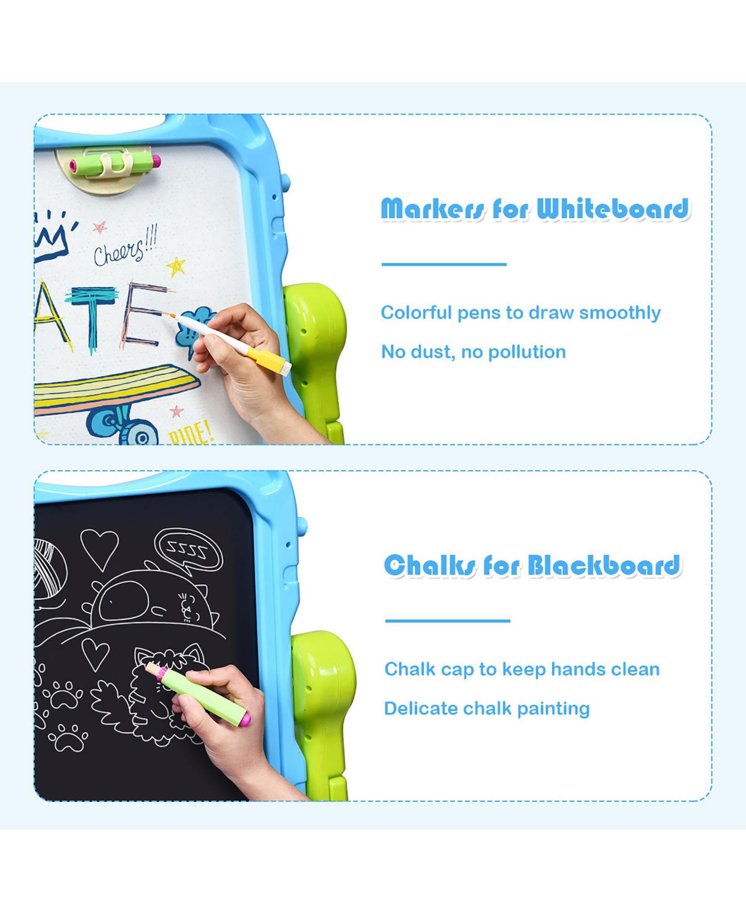 Height Adjustable Double-Sided Magnetic Kids Art Easel