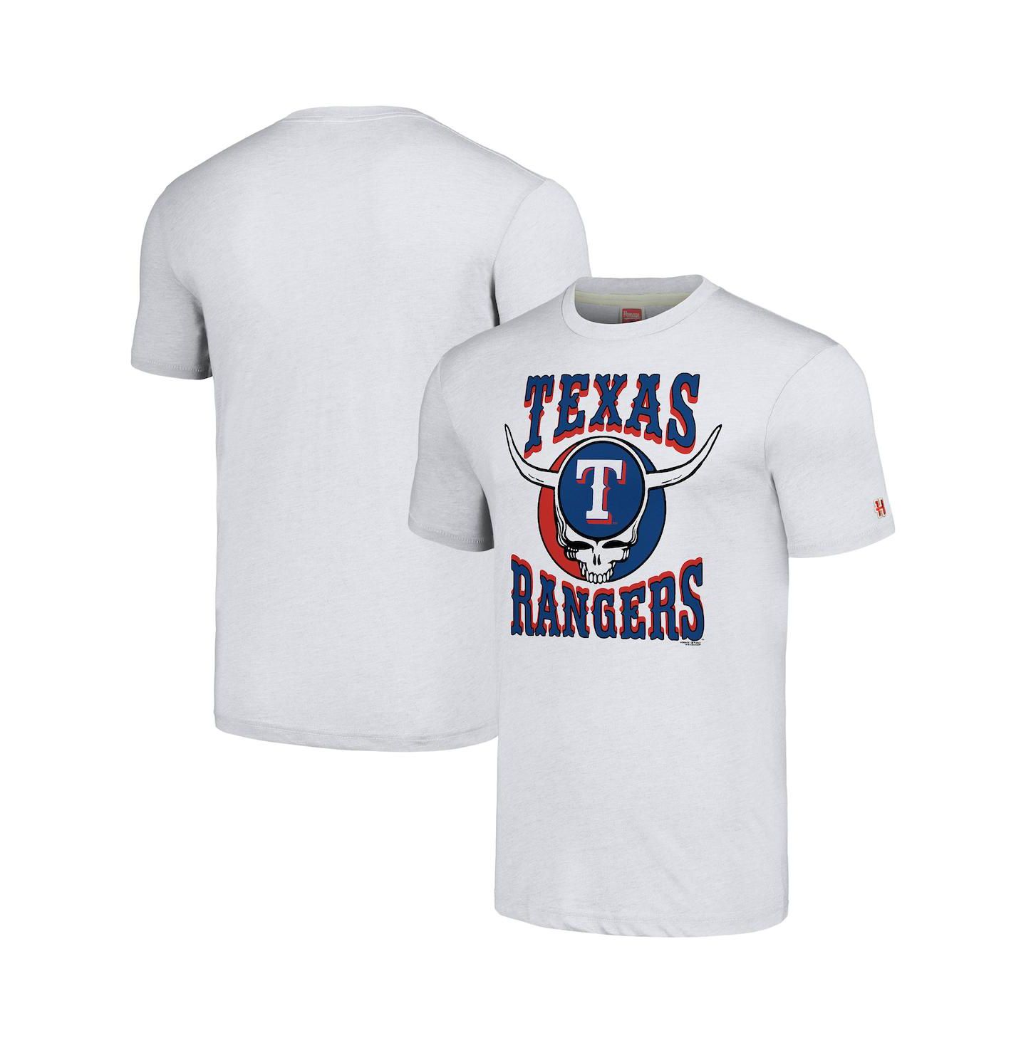 Мужская футболка Homage Ash Texas Rangers Grateful Dead Tri-Blend — фото 1