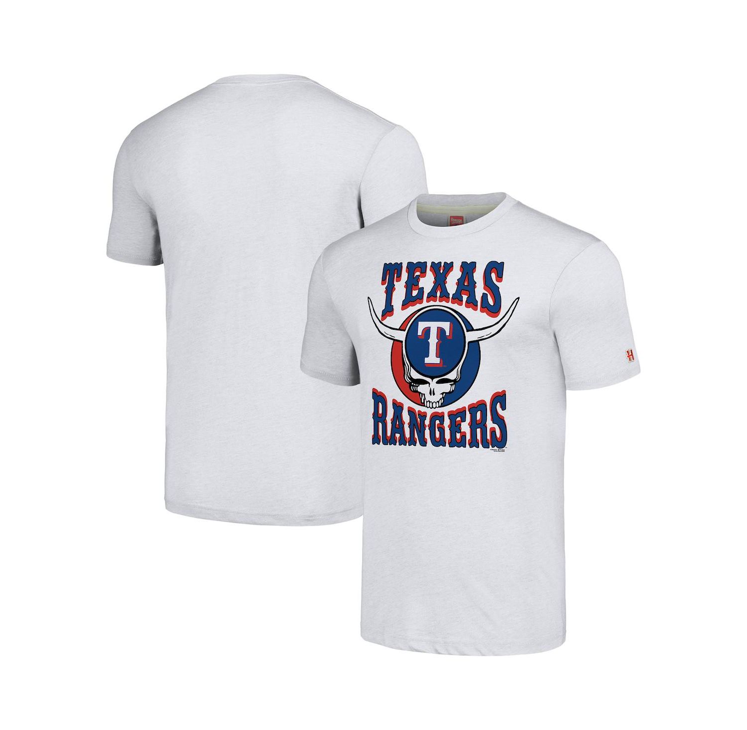 Men's Ash Texas Rangers Grateful Dead Tri-Blend T-Shirt
