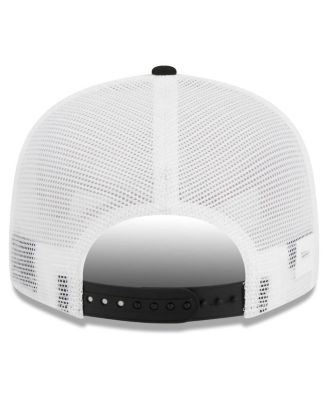 Men's Black/White Miami Heat Tear Trucker 9FIFTY Adjustable Hat