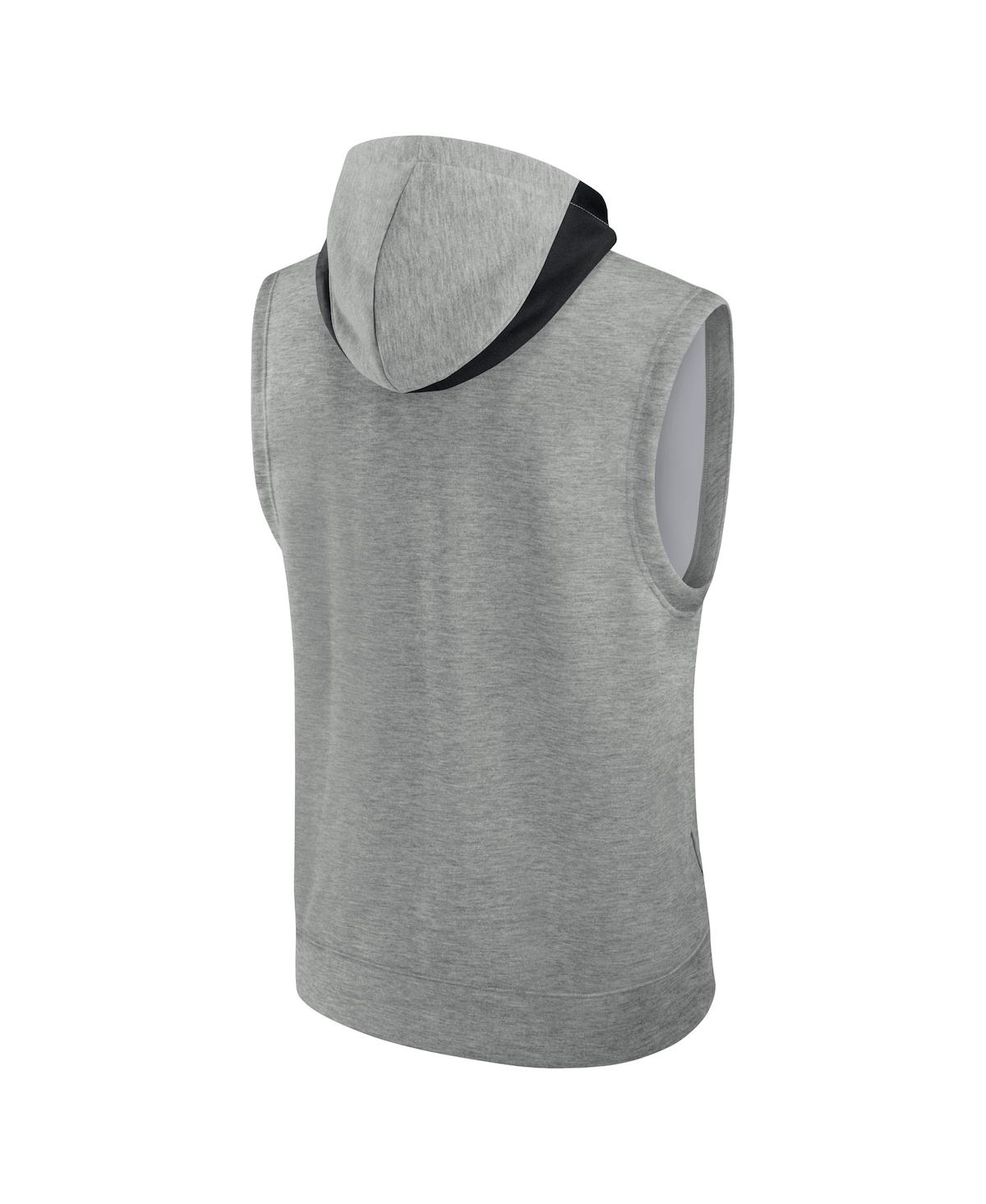 Nike Men'sArizona Diamondbacks Authentic Collection Early Work Performance Sleeveless Pullover Hoodie - Heather Gray, Black