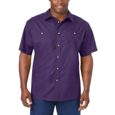 Big & Tall Solid Wrinkle-Resistant Short Sleeve Button Down