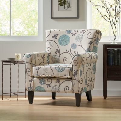 Streamdale Charming Contemporary Floral Club Chair with Tapered Birch Legs