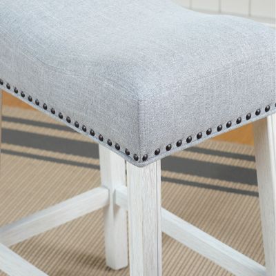  Elegant Saddle Seat Barstools with Nailhead Trim