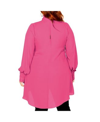 Plus Size Neck Tie Tunic Top