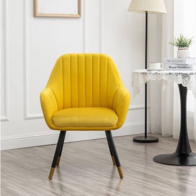 Streamdale Contemporary Velvet Upholstered Accent Chair, Yellow