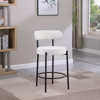 Streamdale Modern Kitchen Bar Stools with Curved Boucle Back