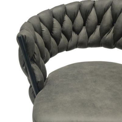  Premium Swivel Bar Stools with Woven Backrest