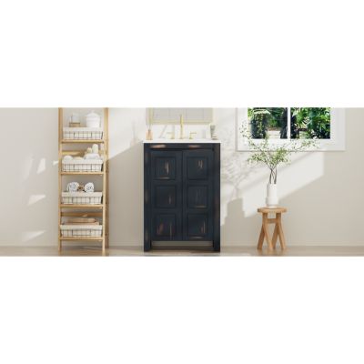 Streamdale Vintage Bathroom Vanity Cabinet with Ceramic Sink (24")