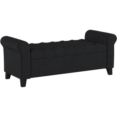 1 pc Contemporary Tufted Storage Ottoman with Rolled Arms