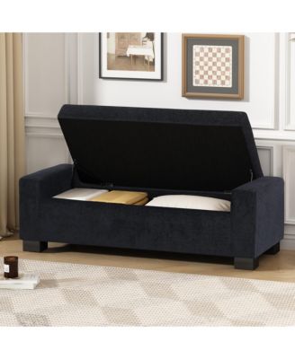 1 Count Stylish Fabric Storage Ottoman with Flip-Lid Top
