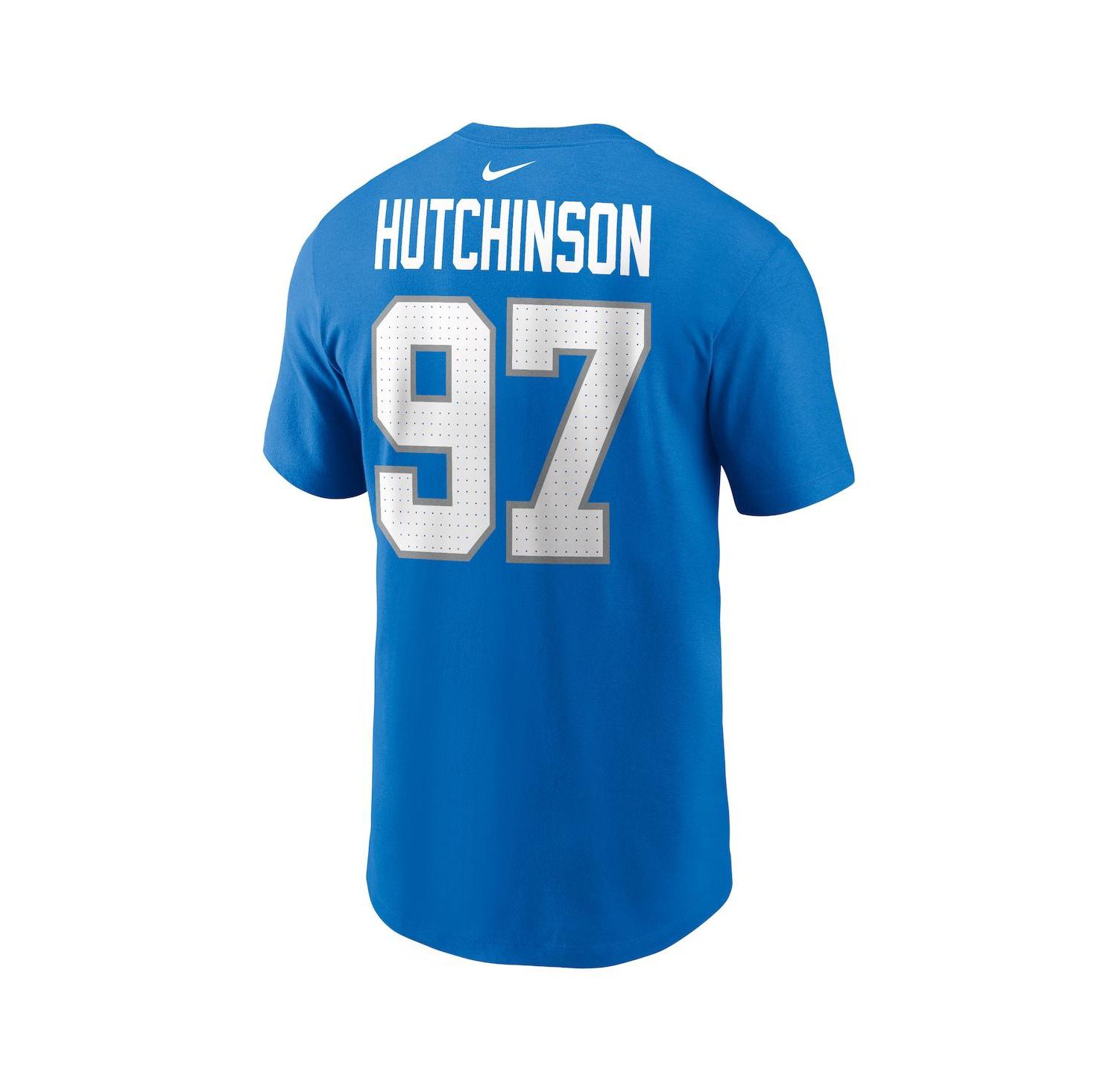 Nike Men's Aidan Hutchinson Blue Detroit Lions Name & Number T-Shirt