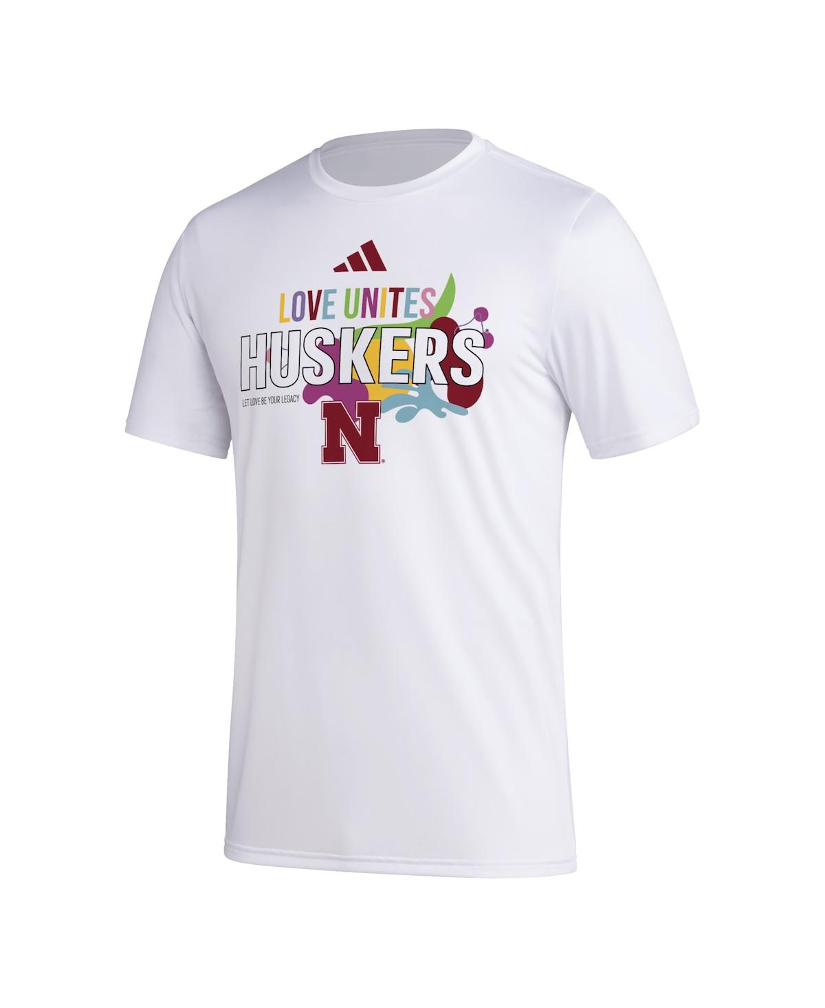 Adidas Men's x Rich Mnisi Pride CollectionNebraska Huskers Pregame Aeroready T-Shirt - White