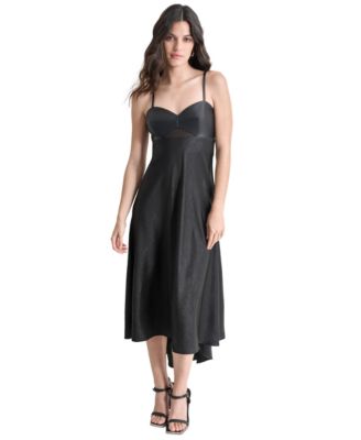 DKNY Women's black Mixed-Media Shift outlet Dress