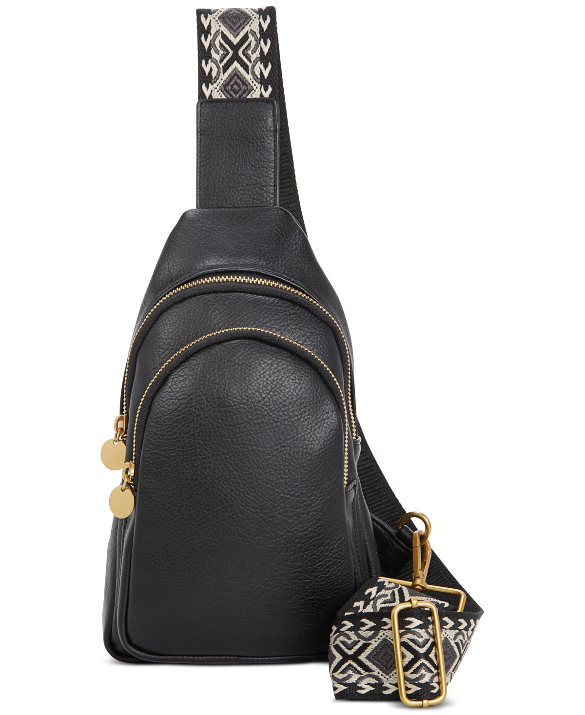 Style & Co Webbing Strap Small Sling Bag, Created For Macy's In Black