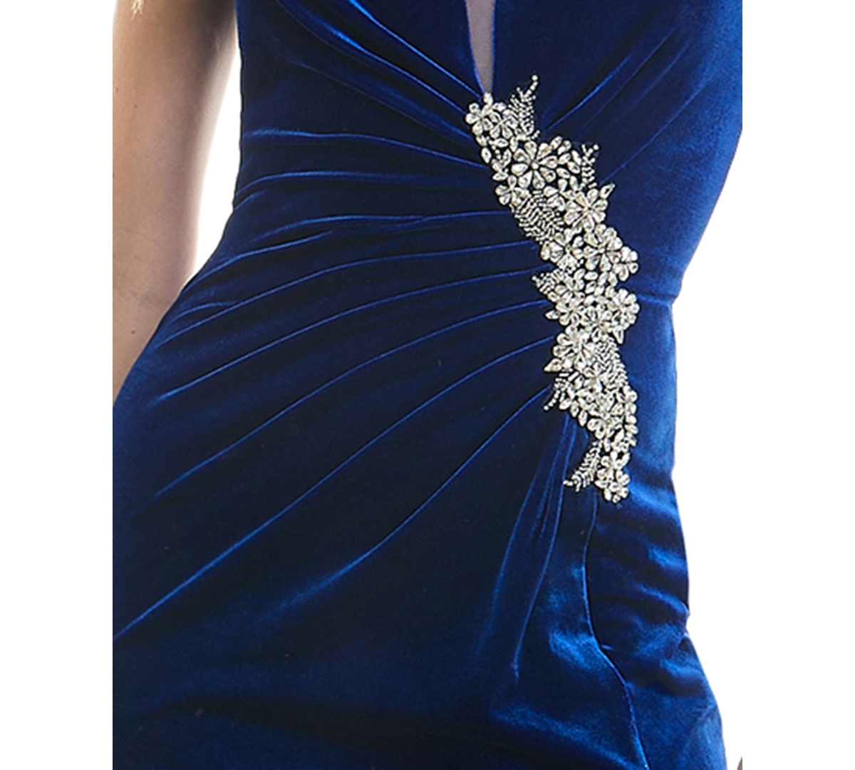 City Studios Juniors' Velvet Beaded-Applique Gown