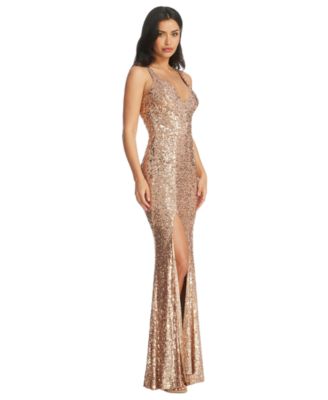 Women's Iris Sequined Side-Slit Gown