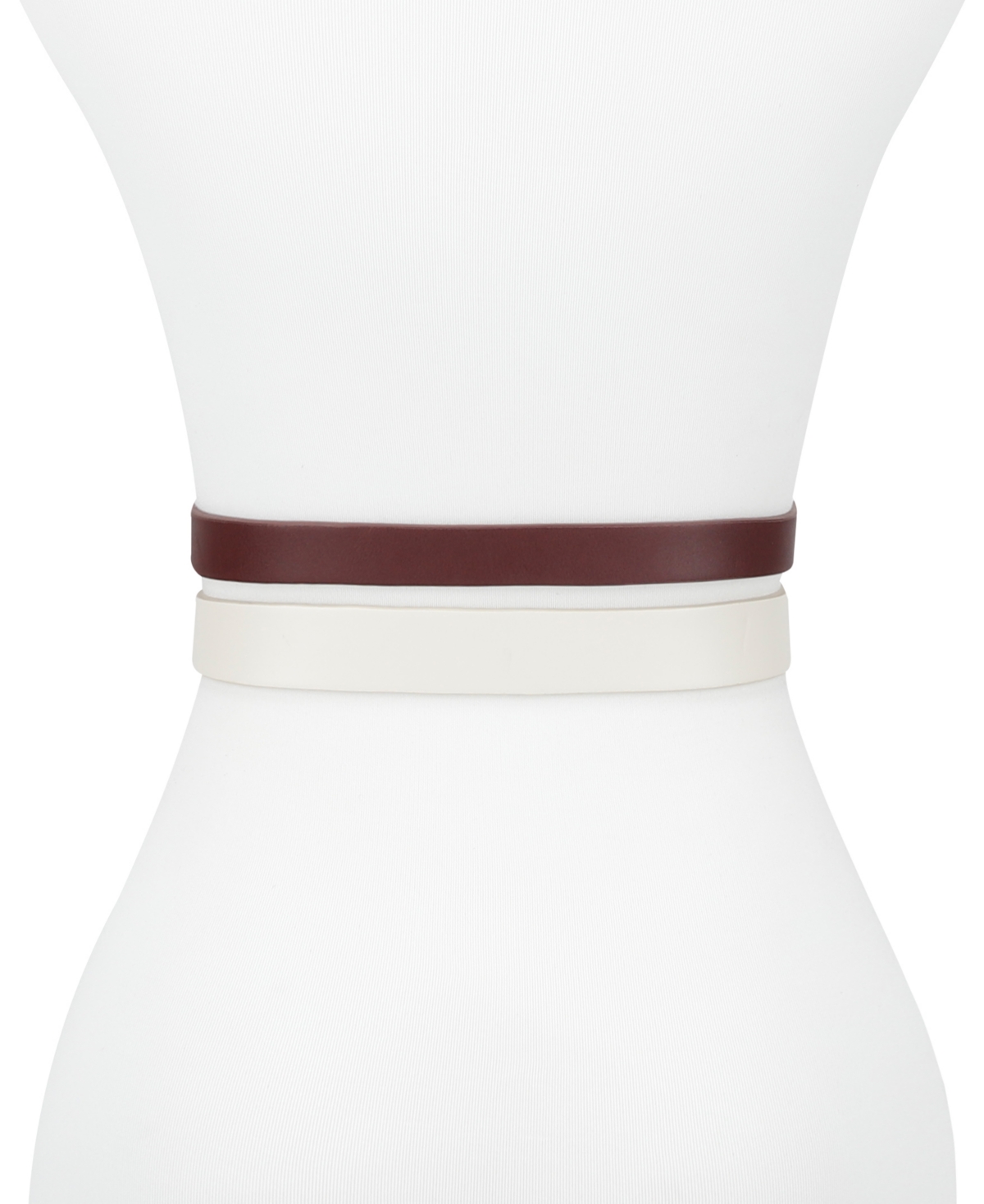 Calvin Klein Women's 2-Pc. Faux-Leather Belt Set -burgundy