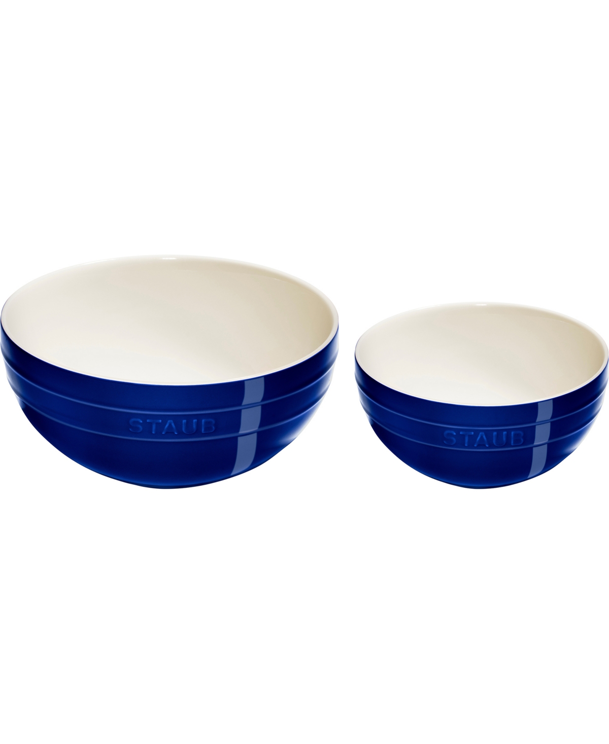 Shop Staub Nested Mixing Bowls, Set Of 2 In Dark Blue