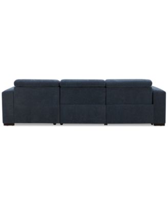 Nevio 3-Pc. Fabric Power Headrest Sectional and Chaise with 2 Power Motion Chairs