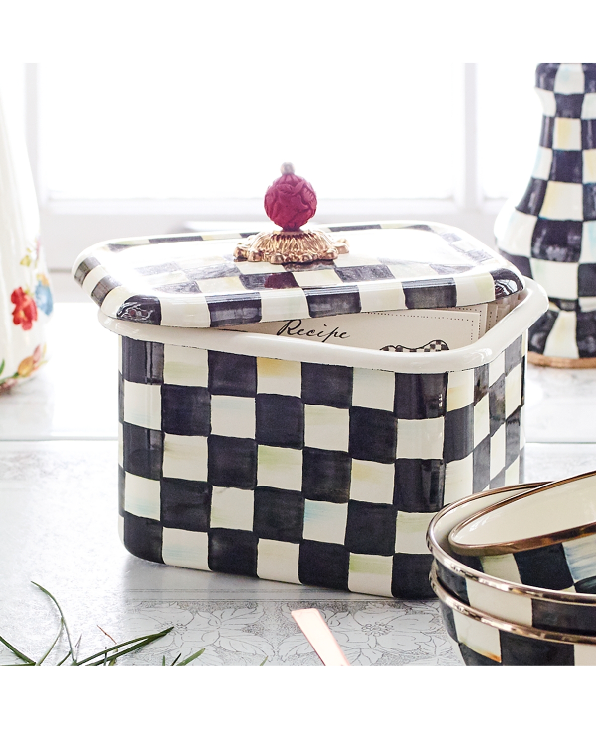 Shop Mackenzie-childs Courtly Check Recipe Box In No Color
