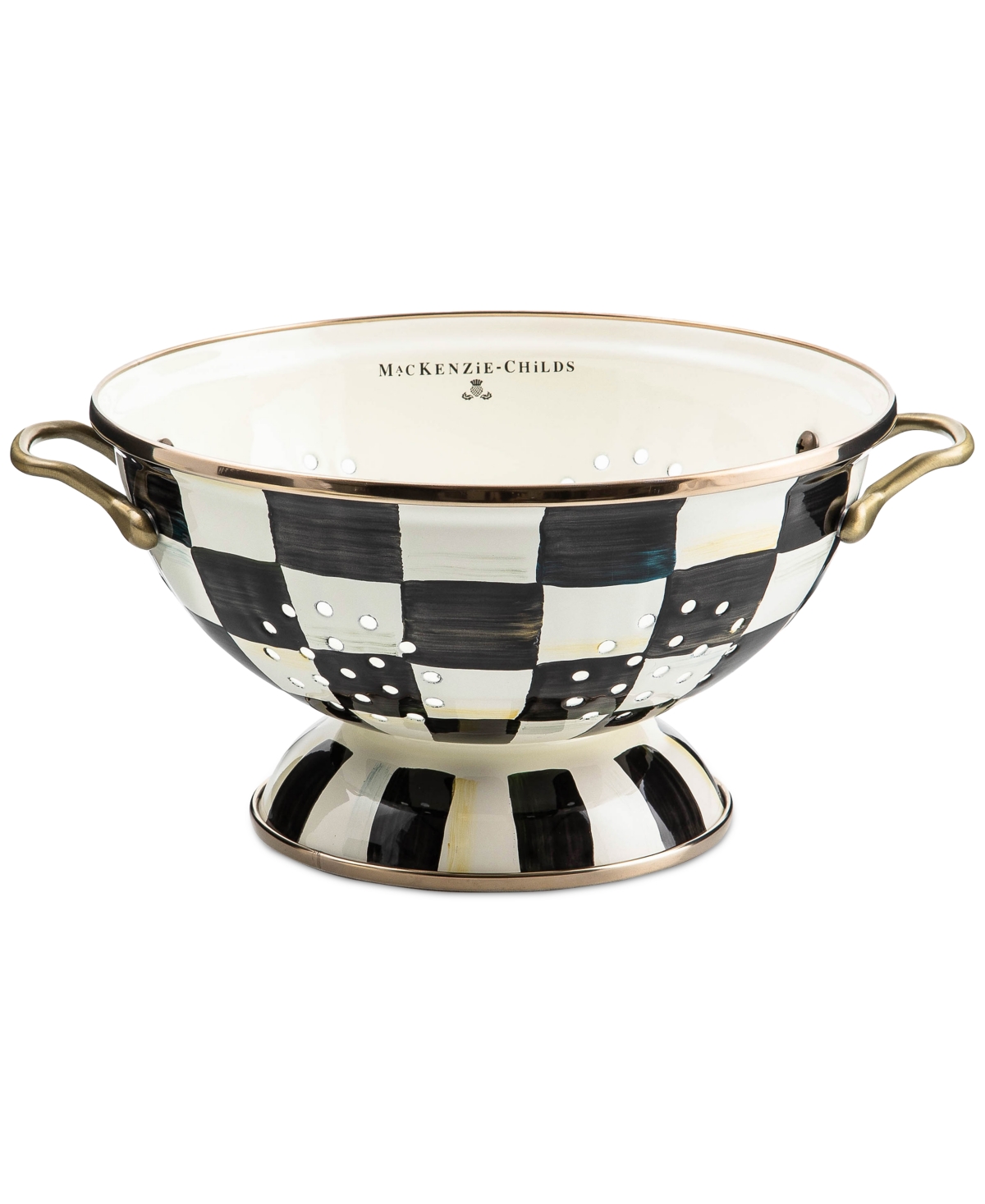 MACKENZIE-CHILDS COURTLY CHECK LARGE COLANDER 