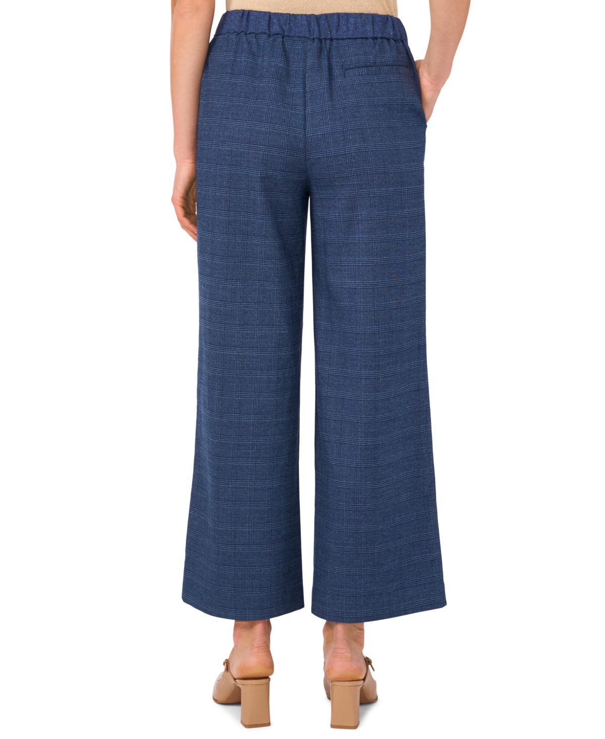 Vince Camuto Women's Plaid Pull-On Wide-Leg Pants