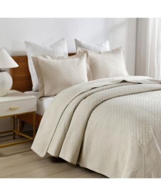 3 PCS 100% Cotton Oversized Bedspread Quilt Set TM -King