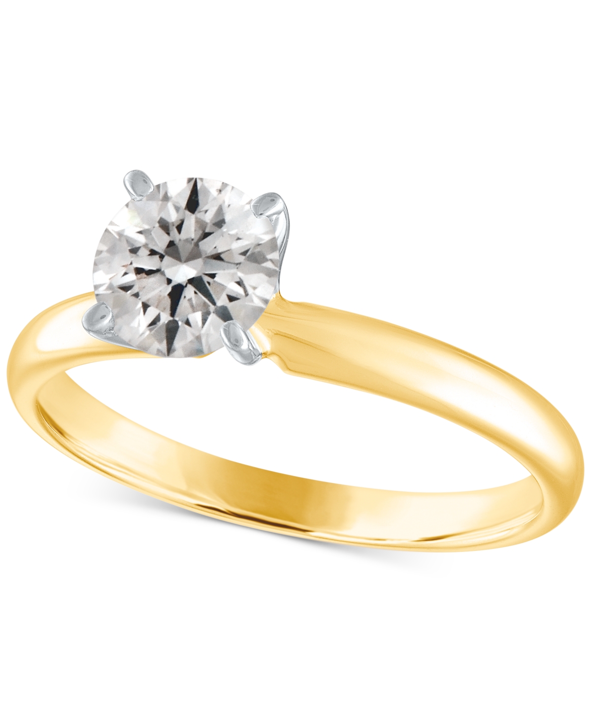 Gia Certified Diamond Engagement Ring (1 ct. t.w.) in 14k White Gold or 14k Gold & 14k White Gold