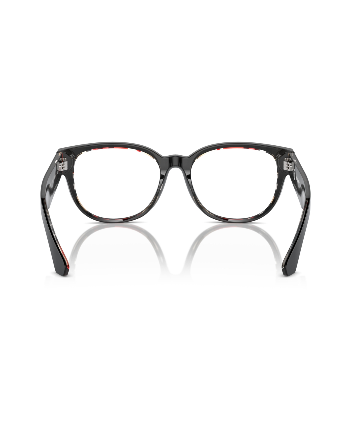 Burberry Women's Eyeglasses, Be2410 In Top Black On Vintage-like Check
