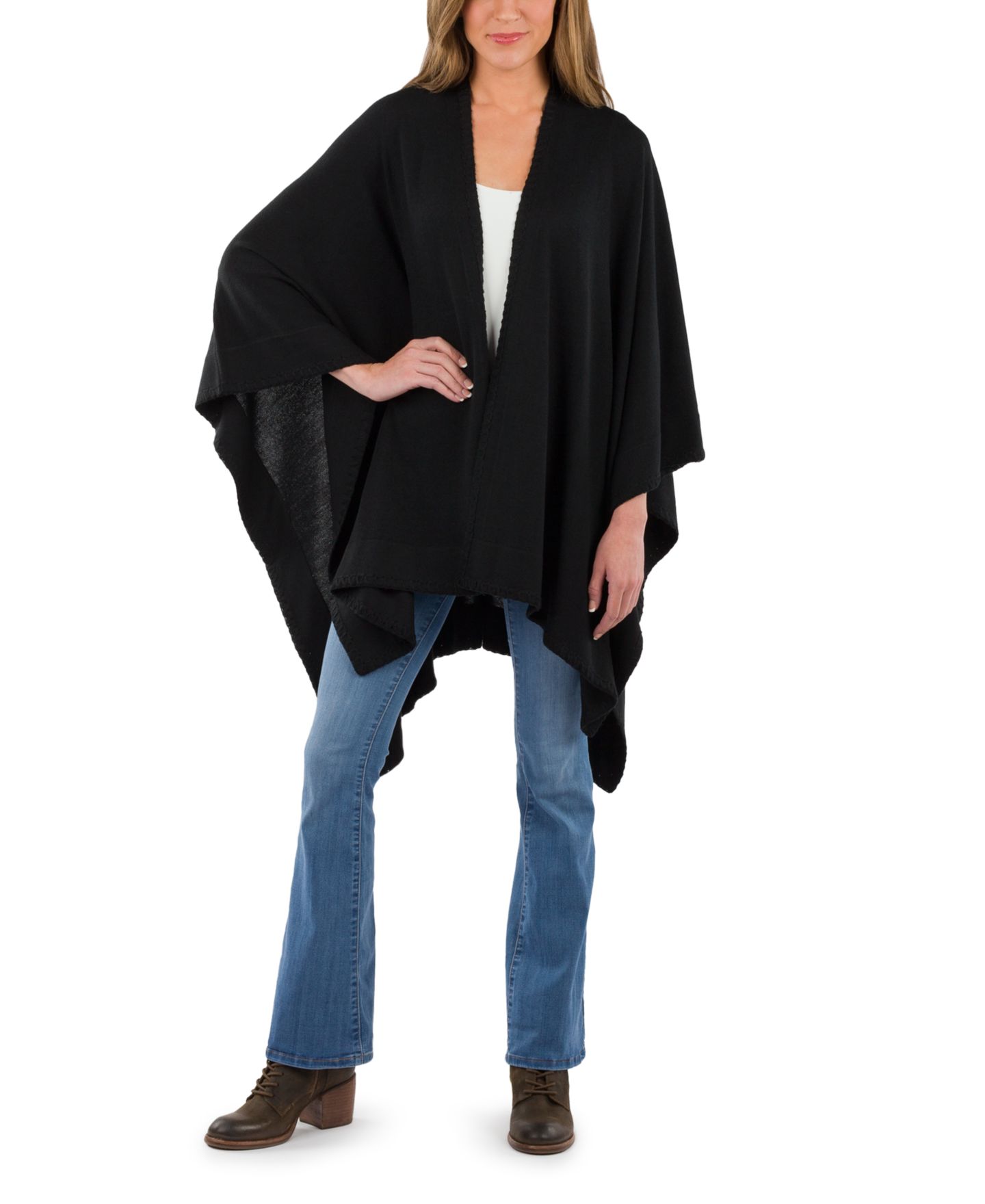 Женские аксессуары Patricia Nash Color Block Shawl, цвет: Чёрный — фото 2